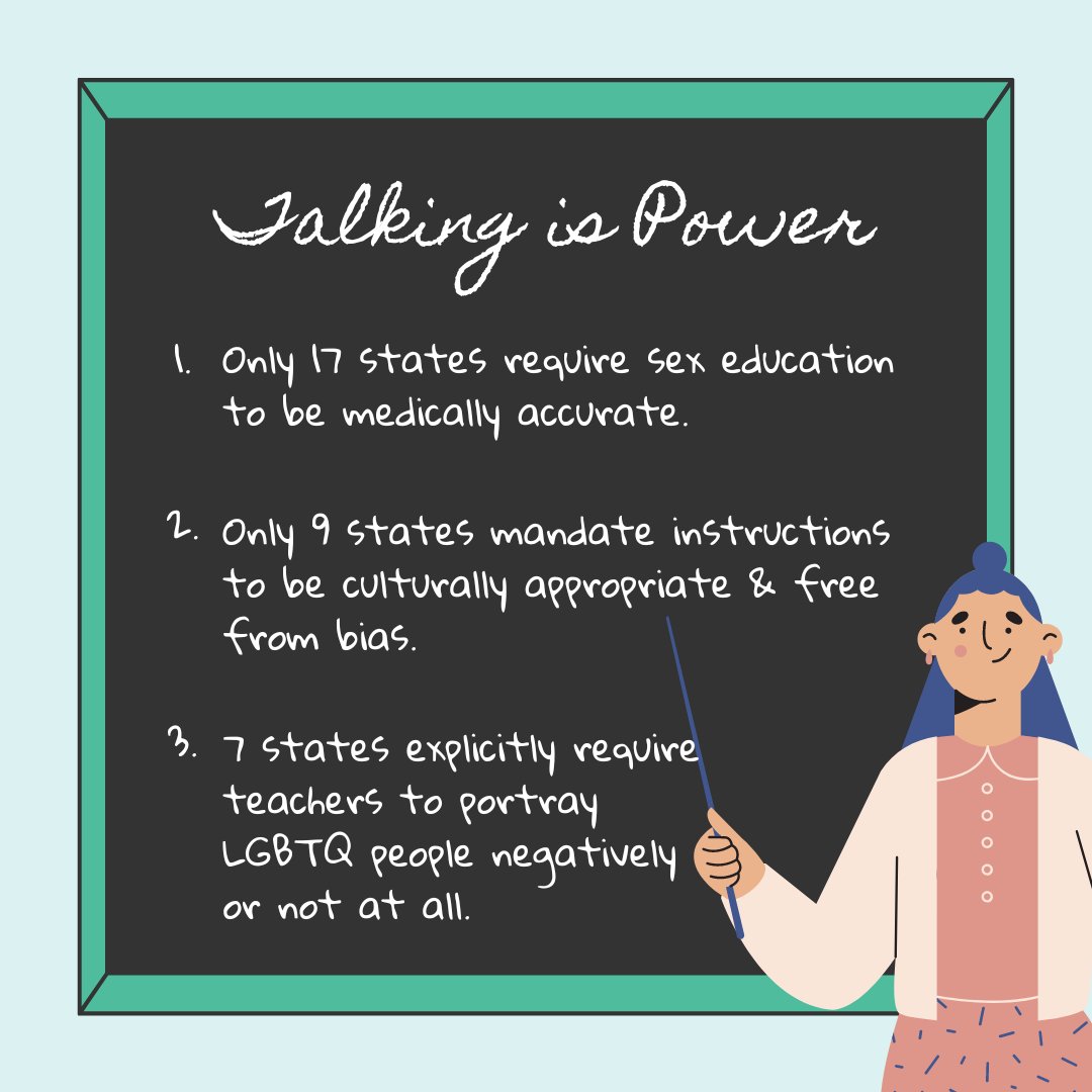It's time for a change when it comes to sex ed❗ The goal of comprehensive sexuality education is simple: providing sex ed that meets the needs of all young people in all of the ways that they show up in the classroom. #TalkingIsPower