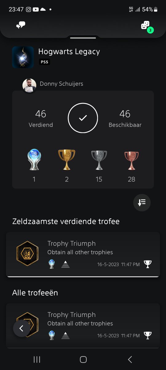 platinum_that's tweet photo. Plat #130: Hogwarts Legacy

After not getting a platinum for 2 months, because we were blessed with the birth of our baby boy, I am finally back with this collectathon of a platinum!
#PS5 #HogwartsLegacy  #platinumtrophy #trophy https://t.co/UqRORAB6fy