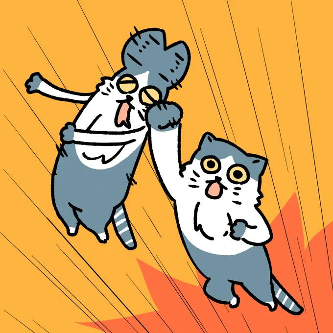 #本ミリバール 仲良く遊ぶ猫です