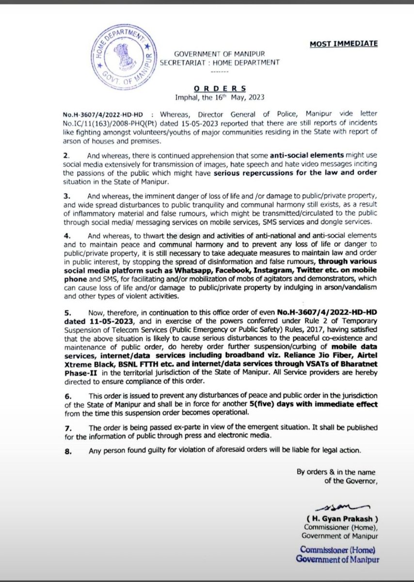 Zogam_Mosi's tweet photo. Manipur govt's ban on internet is an attempt to silence tribal voices. It's unfair that Meiteis have access while others don't
@NBirenSingh cronies are at work. How can this be "normalcy"? #SeparationOnlySolution
@EastMojo @ANI @ukhrultimes @PMOIndia @HMOIndia @ndtv @thewire https://t.co/vxW80VQZUX