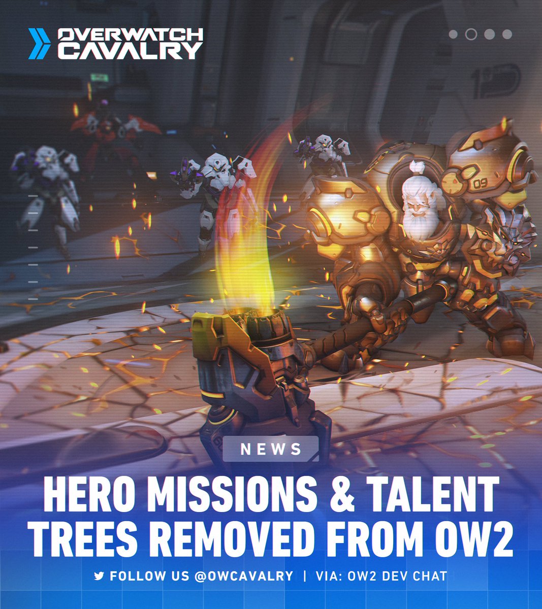 OWCavalry's tweet image. Hero Missions &amp;amp; Talent Trees are NOT planned for #Overwatch2 😢

Unfortunately, Jared Neuss said in the latest Dev Chat, &quot;it&apos;s clear that we can&apos;t deliver on that original vision for PvE that was shown in 2019.&quot;

🎬 clips.twitch.tv/ViscousBetterN…