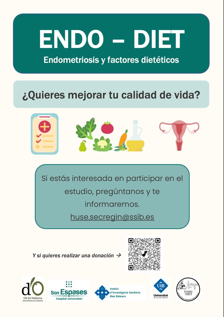 Hasta el 15% d las ♀️ sufren #endometriosis
Si te han diagnosticado, puedes participar en estudio #EndoDiet q realizamos conjuntamente @SonEspases @idisbaib y @GMOT16 d @UIBuniversitat con participación d DO @OlideMallorca. Estudiemos como el #AOVE puede mejorar calidad de vida