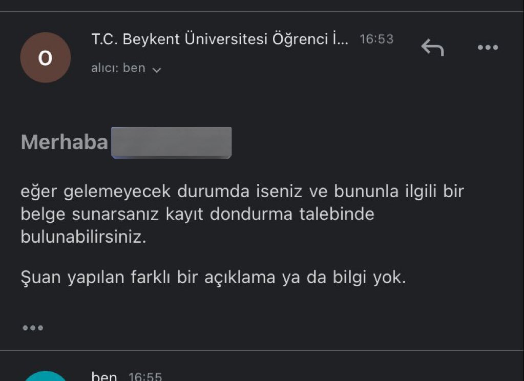 gencsengeI's tweet photo. Finaller yüz yüze yapıldığı için memleketlerinden maddi durum, deprem vs gibi sebeplerle dönemeyeceğini belirten öğrencilere Beykent Üniversitesi kaydınızı dondurabilirsiniz dedi. https://t.co/0IyWaLjt1k