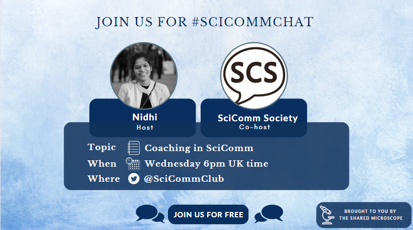 Coaching may seem expensive, but it has many benefits. Learn more about the many benefits of getting a coach to improve your #SciComm skills from @SciComm_Society at our #SciCommChat session tomorrow (6pm UK time) #Science #ScienceTwitter