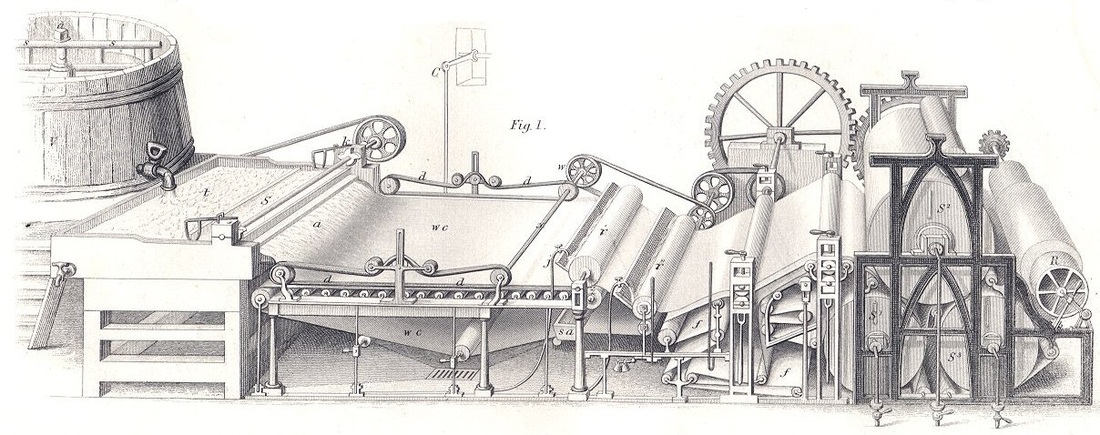 On this day in 1807, Henry Fourdrinier patented “the Fourdrinier Machine,” for making a continuous sheet of paper. Not impressed? Prior to the invention of the machine paper was made a sheet at a time. The Machine sped up the process making paper cheaper and more available.