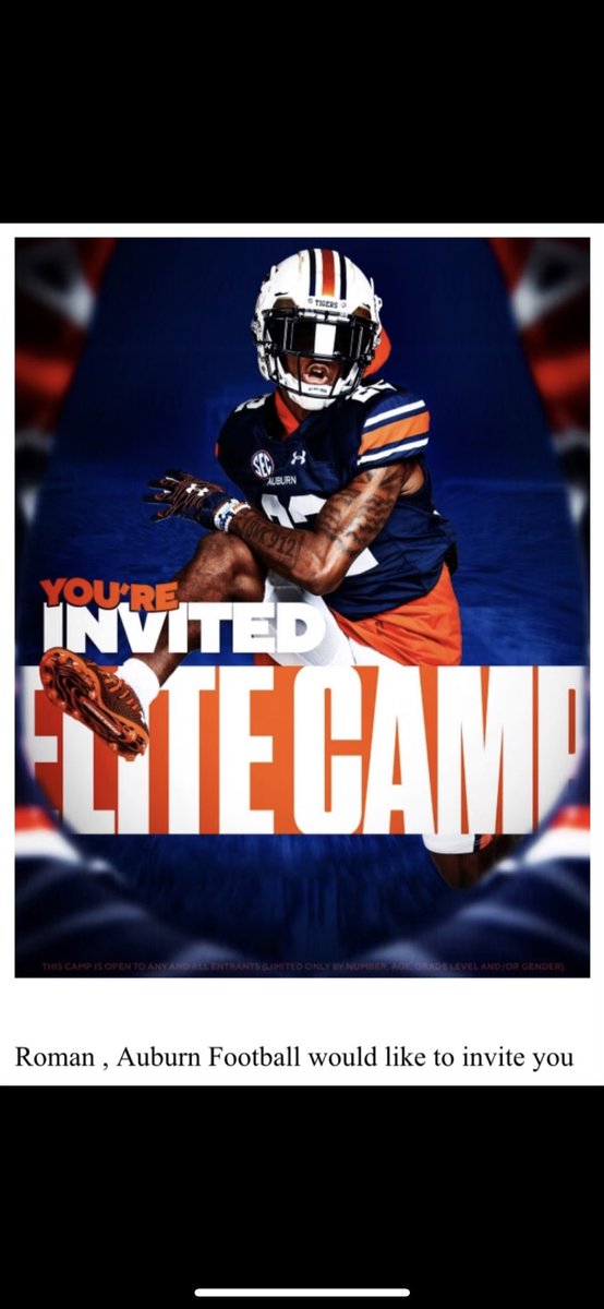 Blessed to receive an invite to Auburn Camp! Let’s Work! 🏄🏾‍♂️ @ZacEtheridge4 @BrendtBedsole @AuburnFootball @DownSouthFb1 @SECMIXTAPE @HallTechSports1 @CoachL__ @BHoward_11 @JosephAHastings @scoutSMART_ @paytonmannie