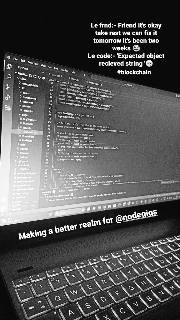 alone_breecher's tweet photo. Need a #SmartContracts  developer to fix a small bug .

If anyone could help , Kindly DM.

#blockchain #developers #dApps #web3community #Web3 #meme https://t.co/ufUY979IxY