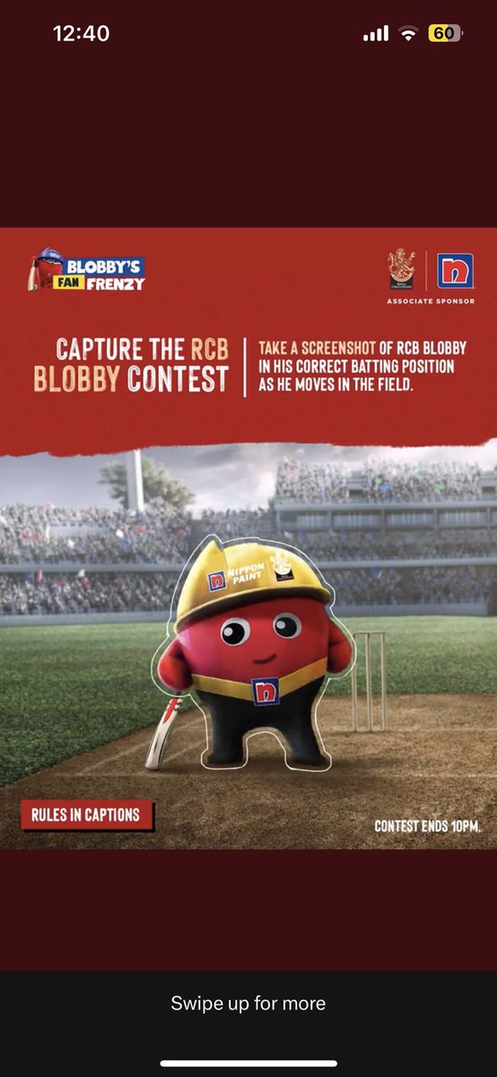 existiings's tweet photo. @NipponIndia Here is my Blobby’S Batting Position 🙂

 #BlobbyFanFrenzy  

#NipponPaintIPL2023 #NipponPaint #NipponPaintIndia #contest #contestalert #giveaway #giveawayalert #contestgiveaway #RCB #IPL2023

Tagging : @SamalKumarManoj @Ravi_Raiser @Karthikkolthuru https://t.co/FS9MnuqEUr