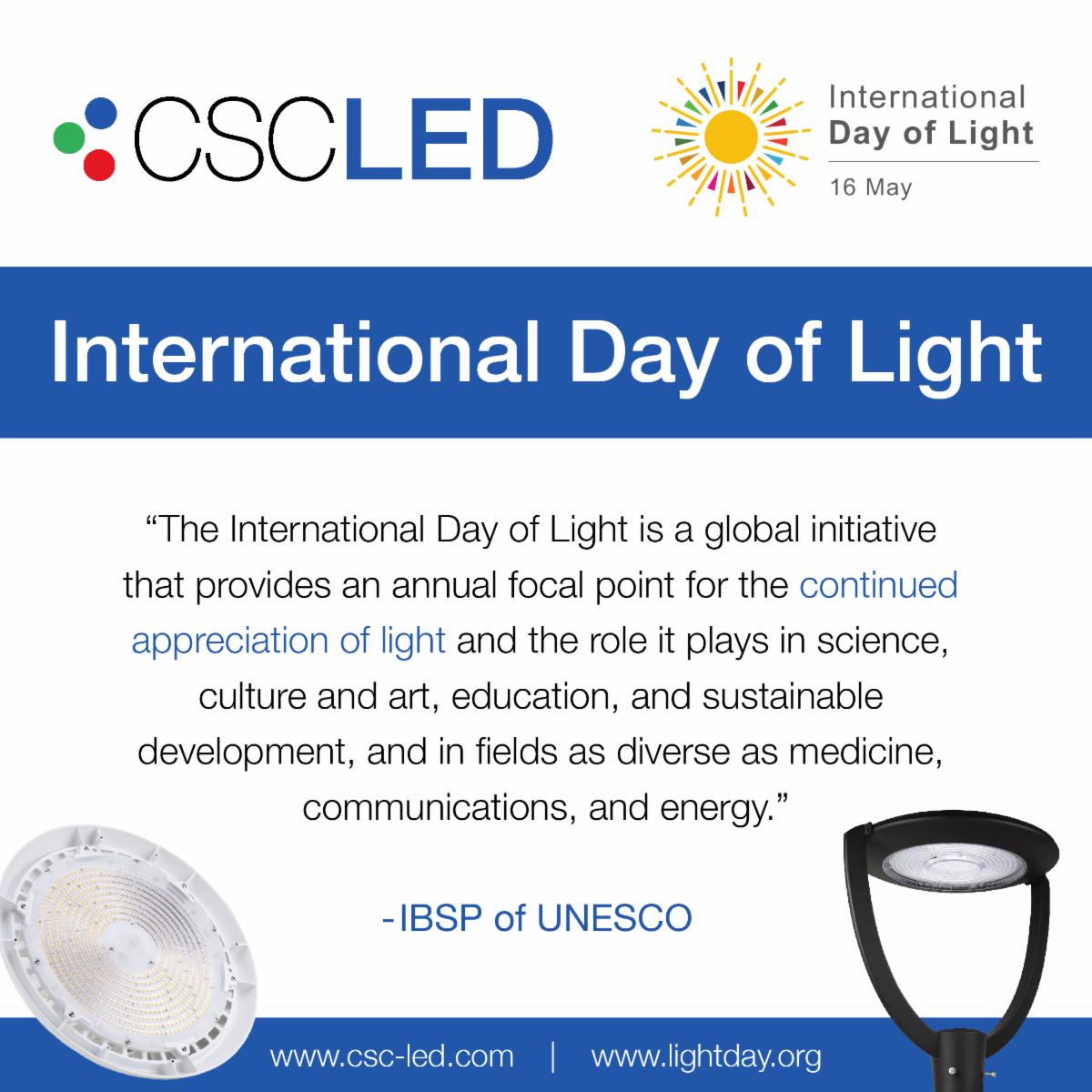 Today we celebrate the International Day of Light! 

#CSCLED #IDL2023 #InternationalDayofLight #UNESCO