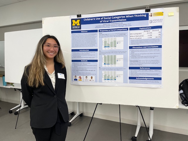 Congrats to our undergraduate RA, Kaylee Chan, who presented her poster titled 'Children's use of social categories when thinking about viral transmission' at the recent UCLA Psychology Undergraduate Research Conference!