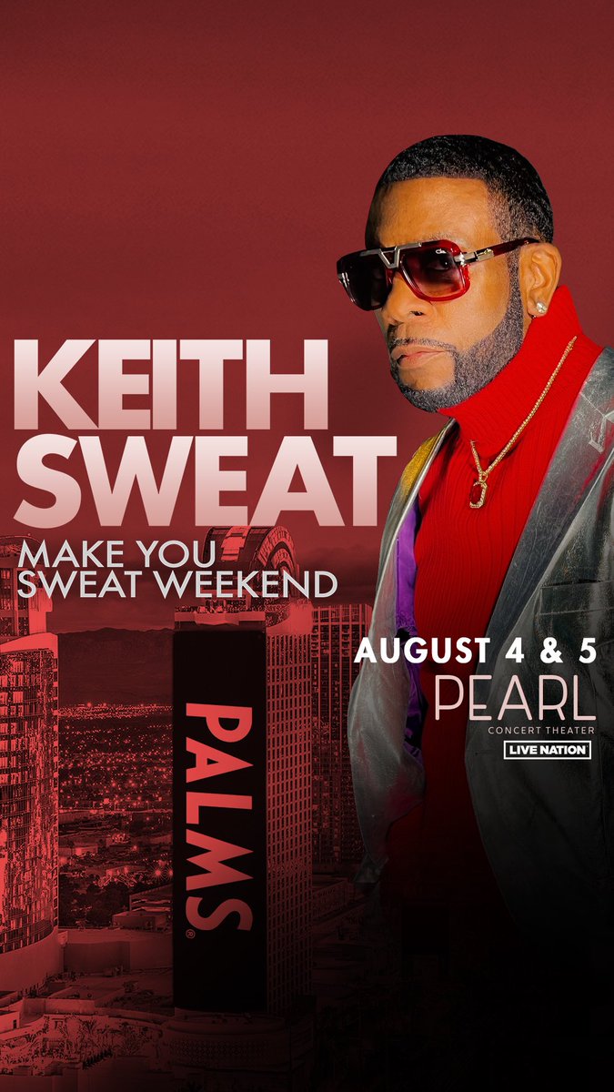 Las Vegas, get ready! August 4 & 5, I’m coming to make you SWEAT! Tickets on presale now. Just click the link below and use the Passcode: SWEAT to purchase. Let’s party Vegas style! ticketmaster.com/keith-sweat-ma…