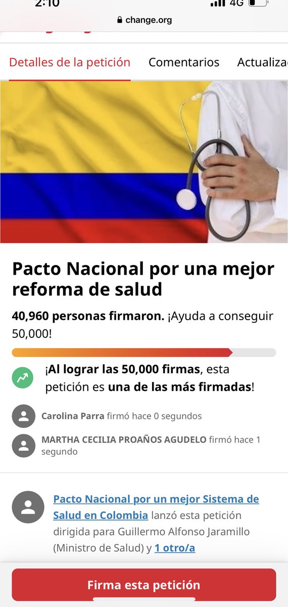 Fruizgomez's tweet photo. Ya 41.000 colombianos han firmado la petición al gobierno nacional el retiro de proyecto de Ley! Difundamos! https://t.co/6z9qQu9q10