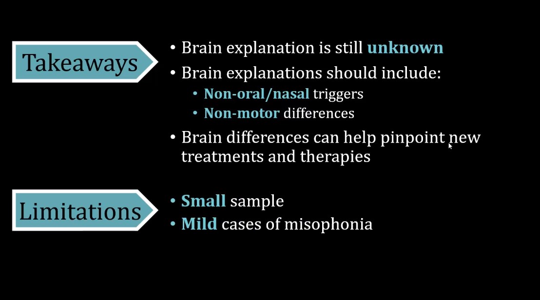 MisoMatch's tweet photo. Great point made by @HansenHeatherA during the #CAREformisophonia day: the need to study #misophnia with non-oral triggers. Our brains show hyperconnectivity even at rest (untriggered) #misophonie #misofonie #mizofoni #mizofonia #misophoniaawareness #quietplease #noisesensitivity https://t.co/eh66ZOPvie