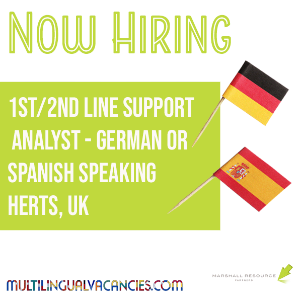 LanguageJobs's tweet photo. The largest company worldwide in their field is looking for a 1st or 2nd line support analyst, you will need to speak German or Spanish at a technical level. For more see https://t.co/K1qUg4mxal #ITSupportJobs #German #Spanish https://t.co/bmS8XtAgZ0