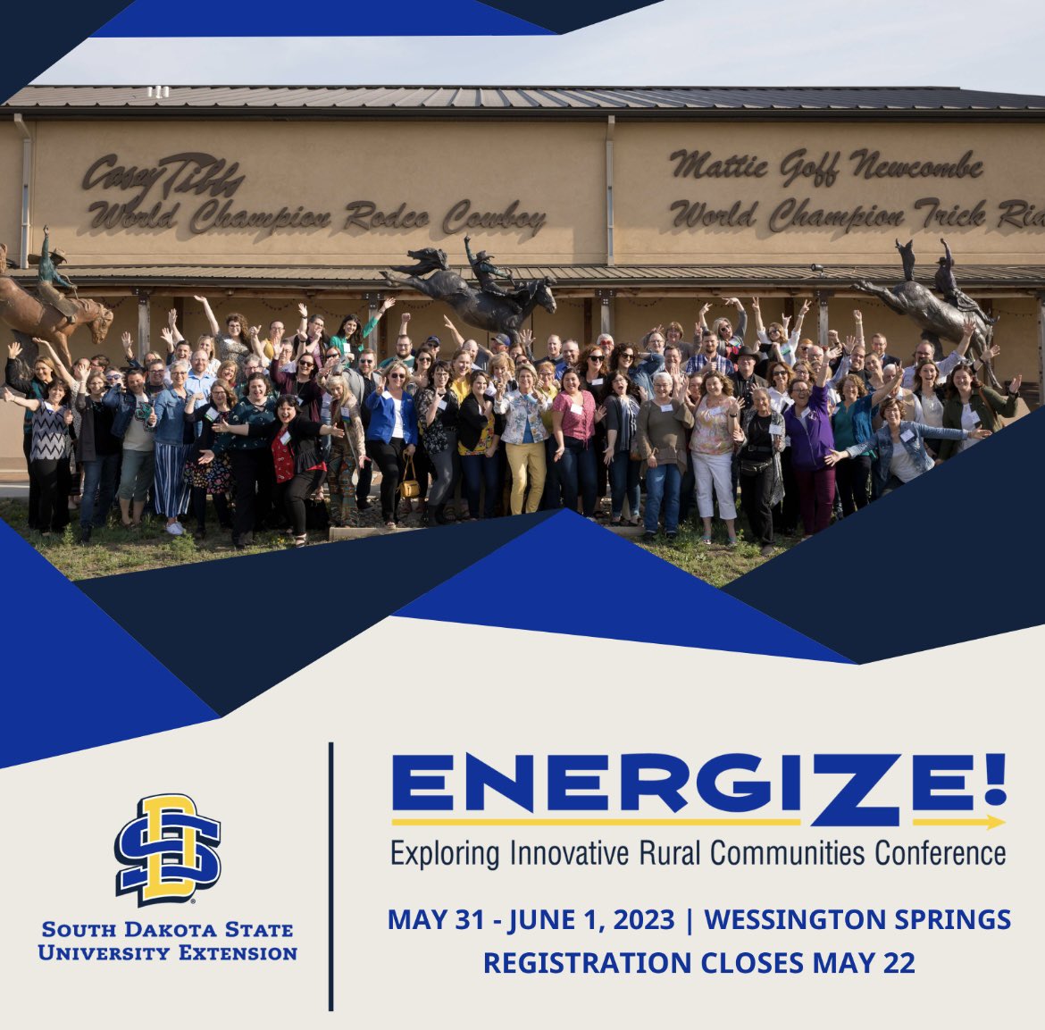 We would love to see you all at our SDSU Energize Conference May 31st and June1st!!

Register closes on May 22nd, click the link here to register today! extension.sdstate.edu/event/energize…