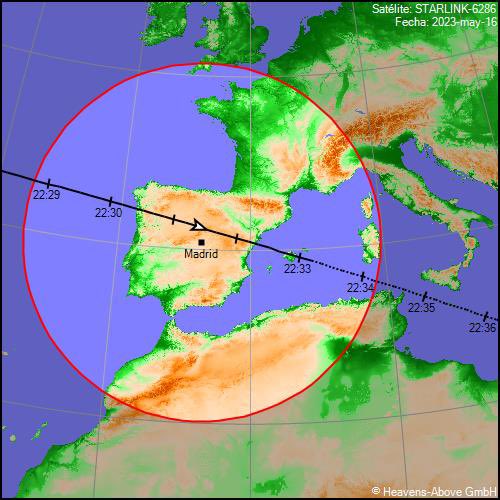 FronteraSpacial's tweet photo. 🇪🇸🛰️ ¡TREN STARLINK SOBRE ESPAÑA! 👀

Entre 22:29 - 22:34 hora local, habrá otro paso del más reciente grupo de satélites Starlink de SpaceX lanzados. ¡Ojos al cielo que promete ser espectacular! COMPARTE para que más personas miren arriba y no los cataloguen como OVNIs 🔁 https://t.co/DIH9AXXFom