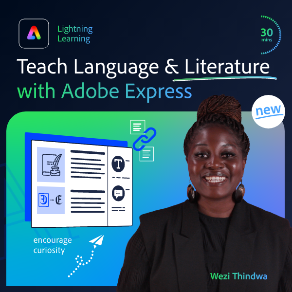 Calling all language & literature educators! In this 30-minute Lightning Learning course featuring, Wezi Thindwa, you’ll learn about the many applications Adobe Express has for teaching and learning in language & literature classes!

adobe.ly/3Og9WoN 

#AdobeEduCreative