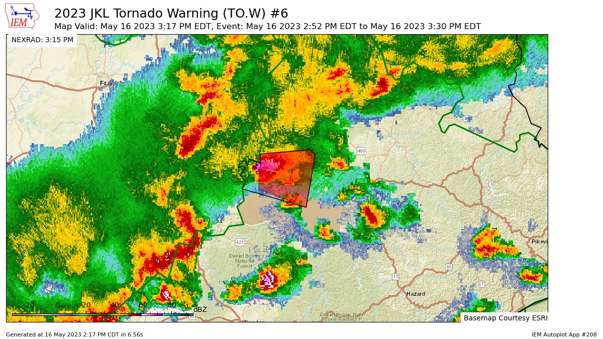Eastern Kentucky Weather on Twitter "JKL continues Tornado Warning
