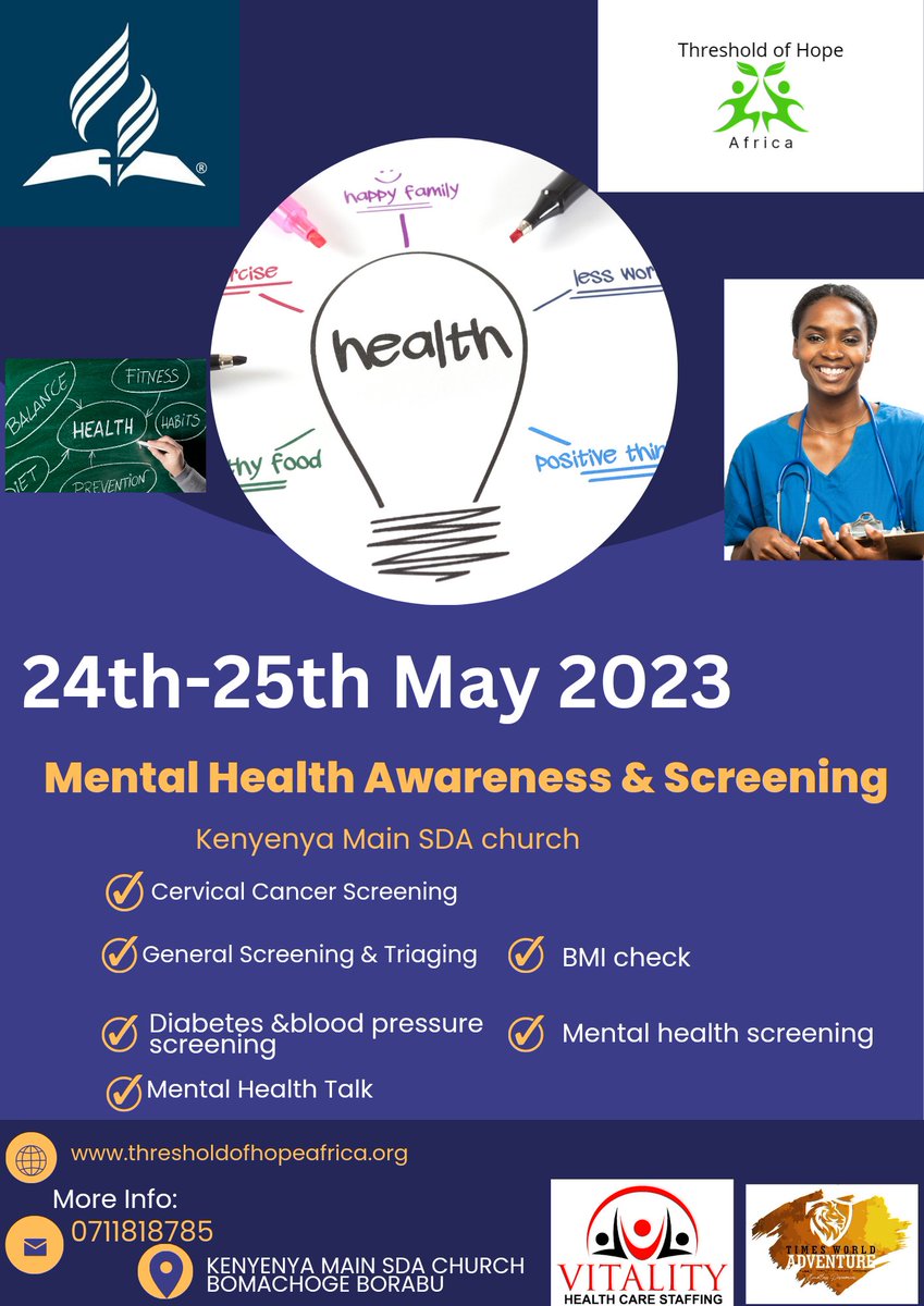 Start conversations
Let people know what mental health is and mental illness
Join us on 24-25th May for More
#MentalHealthAwarenessWeek 
#MentalHealthAwarenessMonth 
#nohealthwithoutmentalhealth
#endstigmanow 
<a href="/zacharyorina/">zachary orina</a> <a href="/FIDS_Kenya/">FRIENDLY INNOVATIVE DEVELOPMENT SOLUTIONS (FIDS)</a> <a href="/panel_youth/">THE MAKEWAY YOUTH PANEL UG.</a> <a href="/jenga_kaka/">E.B Jenga CBO</a>