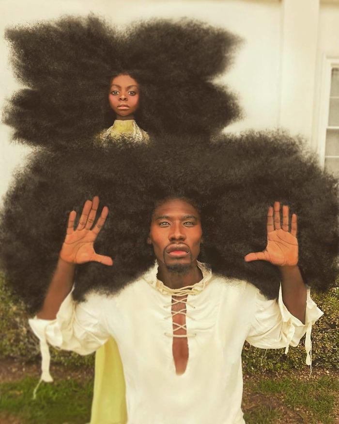 WordsByKyle's tweet photo. Me after using my Mrs. Carter Curl Crème from Beyoncé’s new haircare line https://t.co/r4keuBBISM