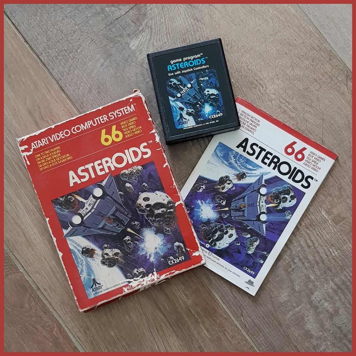 A long time ago I bought this beat up game at a flea market... and had so much fun with it!!! #Retro #RetroComputing #RetroComputer #RetroGaming #RetroGame #Atari #Atari2600 #Asteroids