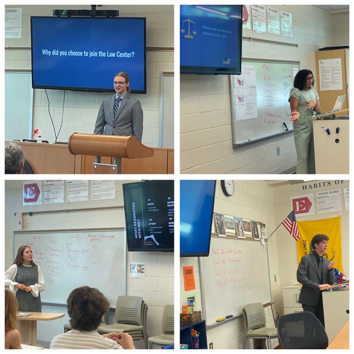 CLGPD's tweet photo. Their final Law Center assignment is in the books.  Their capstone presentations were filled with reflections on how they have grown in their two years in the Center and how they will continue to grow after high school.   Next up, stole ceremony and then on to graduation!! https://t.co/B6Tr6iWxdg