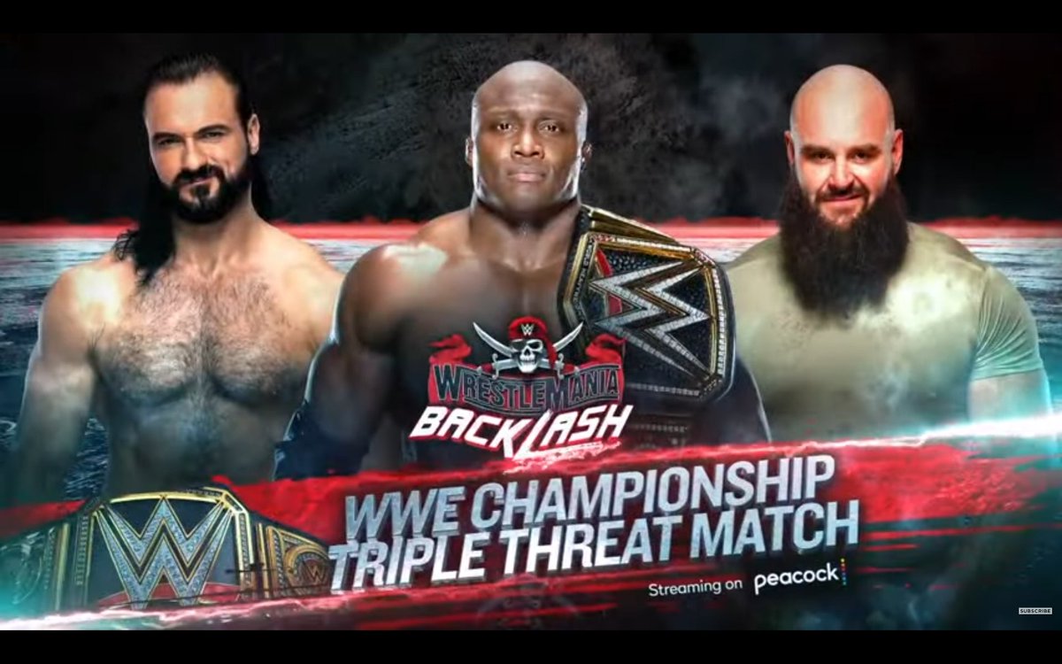 #TodayinWWEhistory 
May 16th 2021
WWE WRESTLEMANIA BACKLASH 
triple threat Wwe championship 
@DMcIntyreWWE vs @fightbobby vs braun strowman https://t.co/wQptBQkTXE