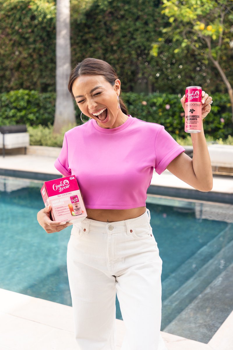 Owl's Brew x Jeannie Mai Jenkins - SHE’S HERE!!  Say hello to the Skinny Hibiscus Margarita 🌺 Made with only real ingredients - fresh brewed hibiscus and black tea, Tequila Tromba Blanco, and real fruit juice, she is absolutely DELICIOUS!  Order now: theowlsbrew.com/skinny-hibiscu…