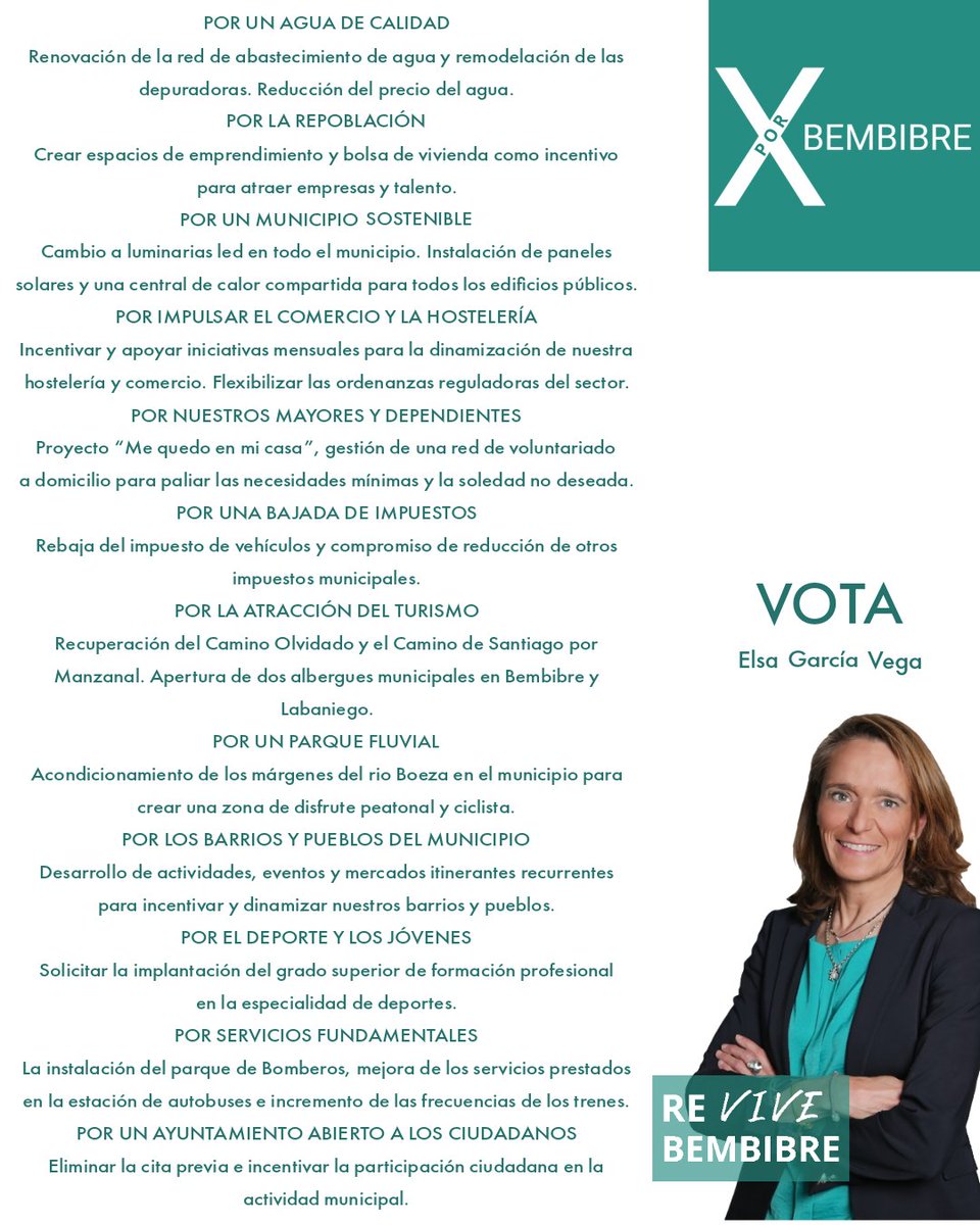 Nuestros compromisos ✅ Por nosotros, por el futuro, por Bembibre #ReViveBembibre
. 
linktr.ee/xbembibre