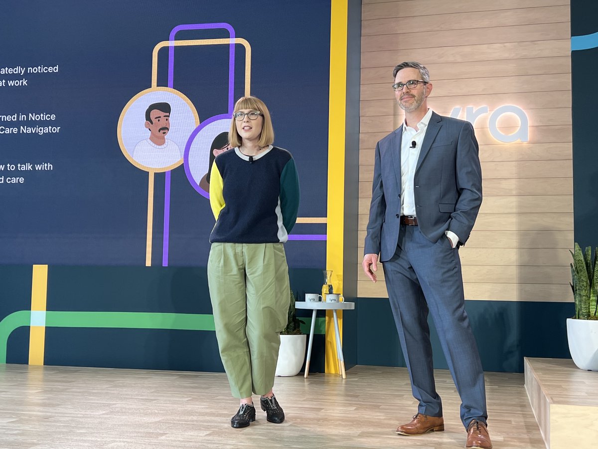 Megan Meeker, Sr. Director of Design and Greg de Haaf, VP of Product, take center stage to share how we are improving access by breaking down barriers to care. It all starts with leaning into a personalized care journey for every member. #BreakthroughWithLyra