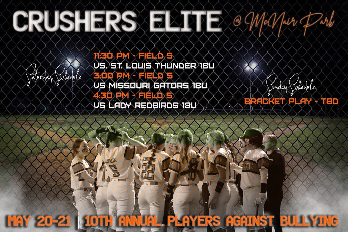 🧡🥎 Tournament Schedule 🥎🧡