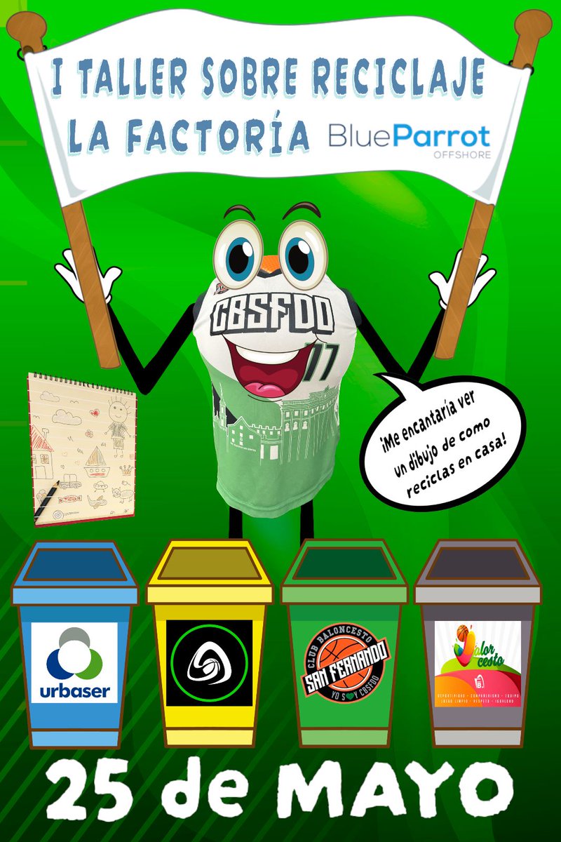 CBSFDO's tweet photo. Llega el Primer Taller sobre el Reciclaje para nuestra FACTORÍA #BlueParrotOffShore!
Dentro del programa Becas Verdes @fabcadiz @FAB_Andaluza, el Jueves 25 de Mayo en El Parque aprenderemos más a cuidar nuestro planeta!! 🌍
#basketSOStenible #Urbaser #Valorcesto
@urbaser 💚🖤🏀 https://t.co/SHhITSxaHH
