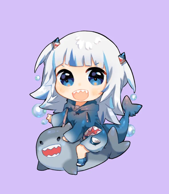 Its time for Guraaaa!!! She was the first one I drew for the HoloEn Chibi series!  #gawrt