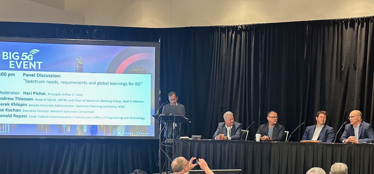 NTIAgov's tweet photo. .@dkhlopin provided remarks at the 6G Summit during the #Big5G event this past Monday on how @NTIAgov is collaborating with all stakeholders to craft a National Spectrum Strategy that will support U.S. leadership in 6G. https://t.co/yjx5Y0jjP3