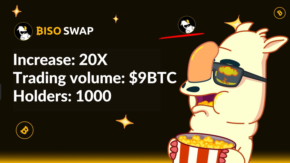 BisoSwap's tweet image. 🚀 Amazing Achievements in the first six hours of $BISO launch! 🎉

IDO price surged 20X,
Trading volume - 9 #BTC,
Over 1,000 holders! 📈💥

Join the #BISO revolution and be a part of this incredible success story! 🌟✨