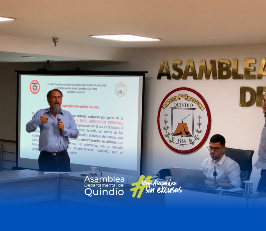 La Secretaría Jurídica y de Contratación, así mismo el representante del Comité Departamental de la Cadena Nacional Productiva del Cannabis Medicinal del Quindío, presentaron informe y socialización a la Duma Departamental.

#UnaAsambleaSinExcusas #RetoQuindío