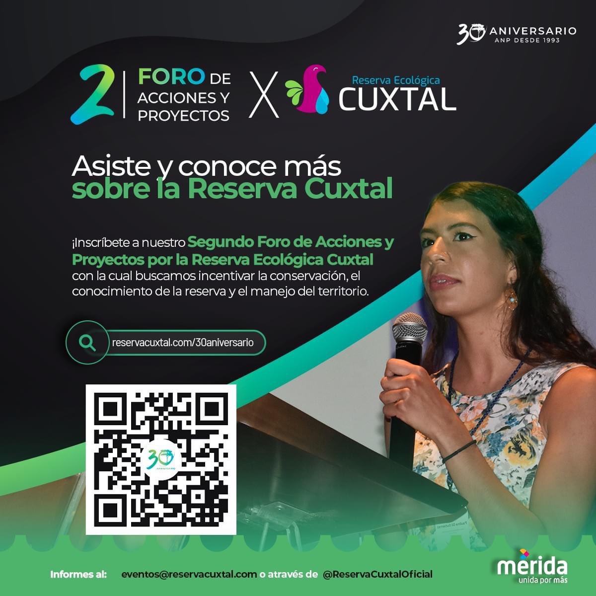 RenanBarrera's tweet photo. Se parte del Segundo Foro de Acciones y Proyectos por la @ReservaCuxtal 🌿🌳 en el marco de los 30 años de esta Área Natural Protegida.

Únete a esta iniciativa y juntos protejamos la naturaleza y el patrimonio cultural de #Cuxtal. 

📲 Regístrate en https://t.co/3OvZfrN7R4 🦜🌺 https://t.co/B8SqNqjKd0