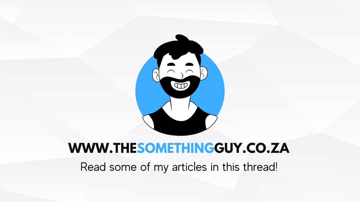 Check out some of my articles in the thread below or visit bio.link/thesomethingguy for a variety of content from my platform. 

#thesomethingguy #southafricanblogger