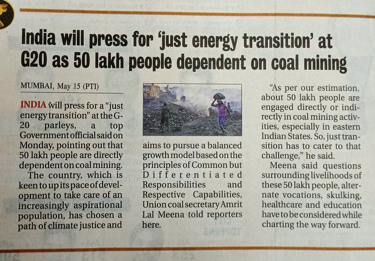 If Coal Ministry is keen on choosing a path of Climate justice and balanced growth, why new licenses to coal mining are given by opening new blocks ? Agreed livelihood of 50 lakhs is depending on coal mines why this figure is being increased through new blocks instead.