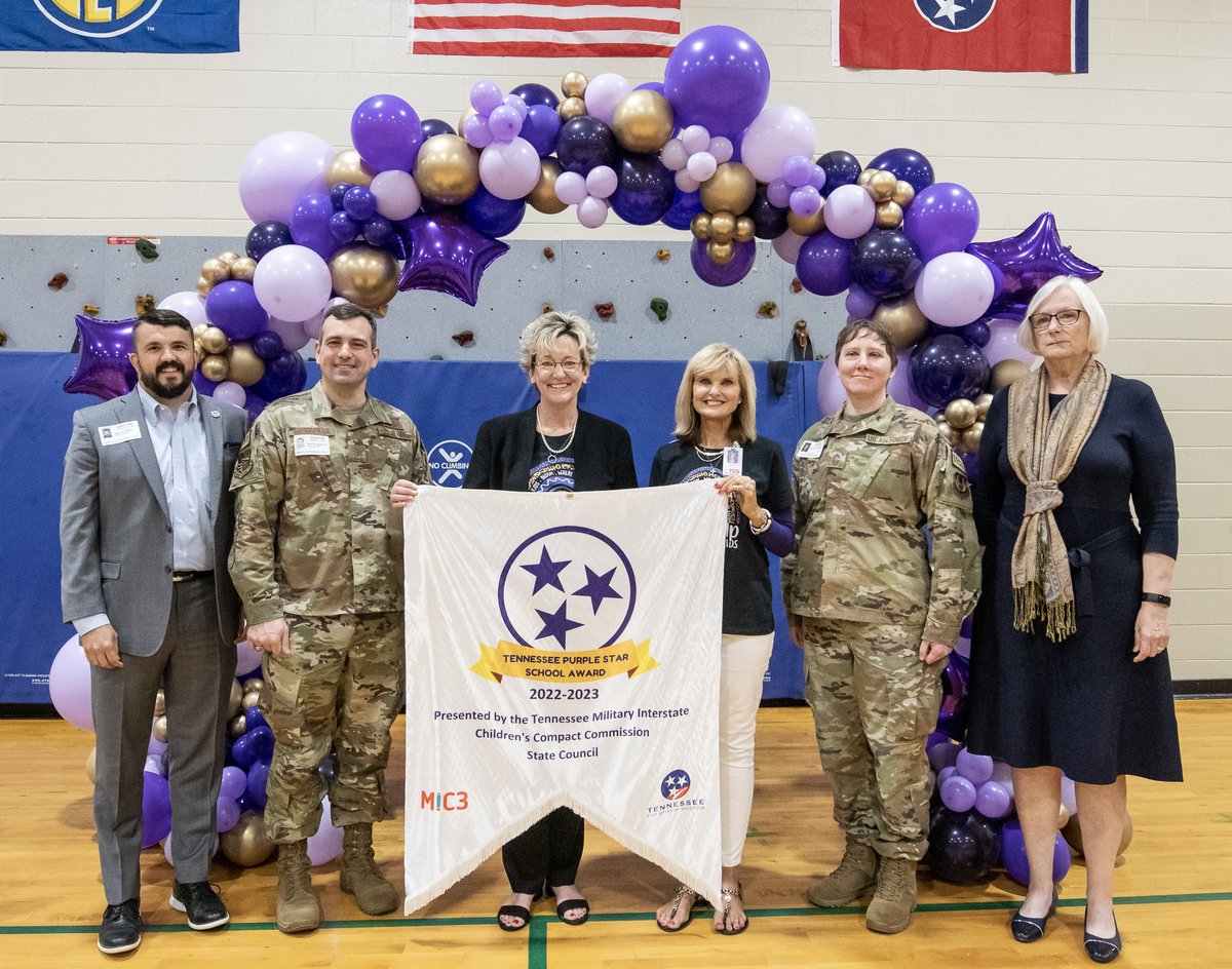 TCSPublic's tweet photo. Robert E. Lee Elementary School became the second TCS campus to receive the TN Purple Star School Award! The TN Purple Star School Award program recognizes military-friendly schools that display a major commitment to serving &amp; supporting military-connected families &amp; students. https://t.co/BodISAPovk