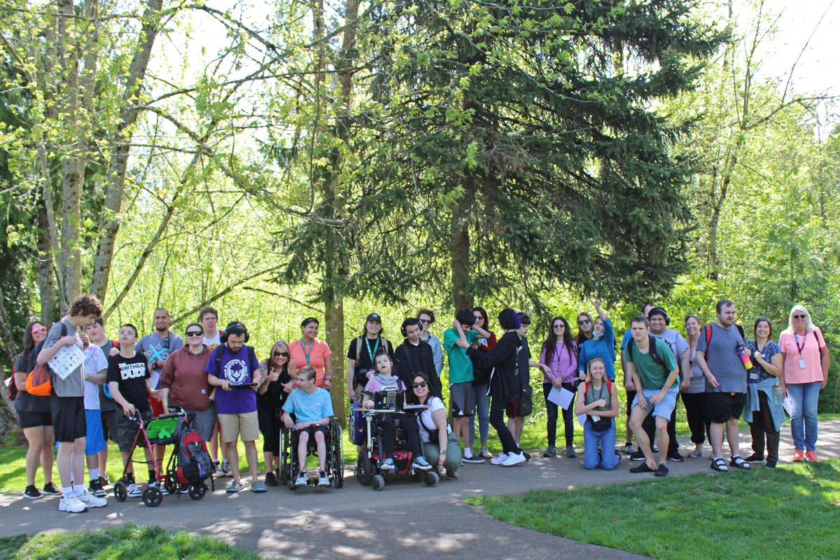 Happy trails! Some of our Life Enrichment Education Program classes took a nature walk at the beautiful Happy Valley Park last week. Students kept an eye out for the flora and fauna on their scavenger hunt communication boards and spotted birds, bugs and even a turtle! #hiking