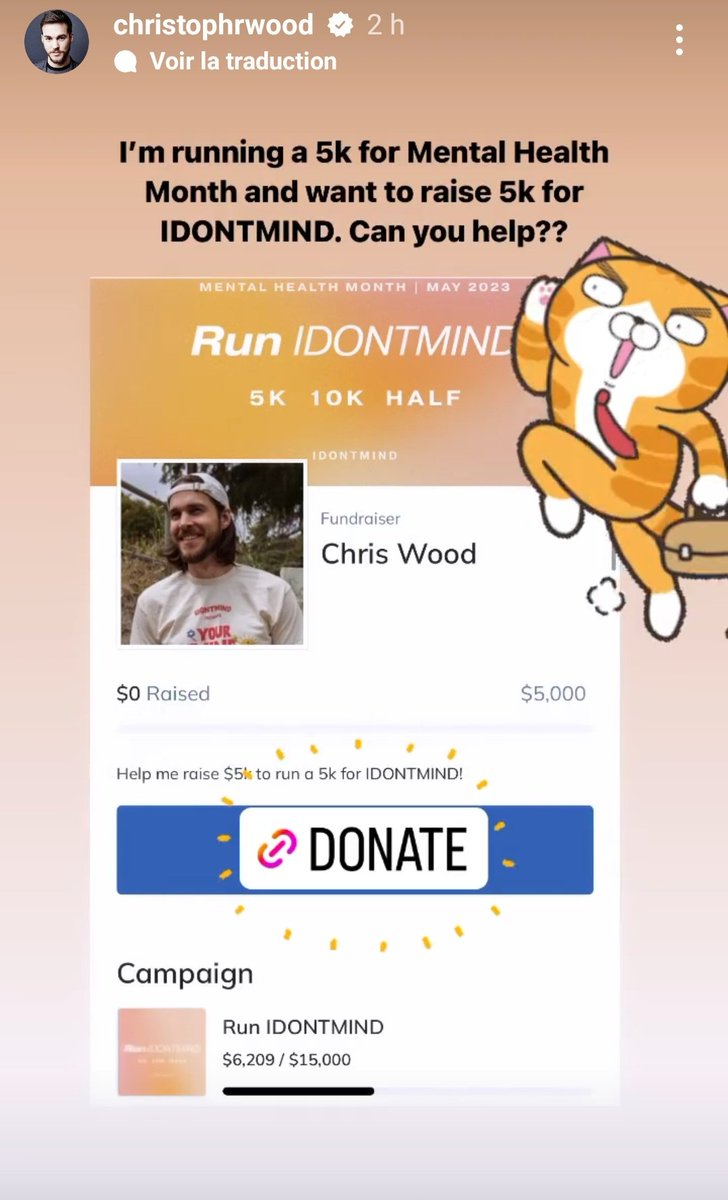 Chris running for #IDONTMIND ◼️❤️ classy.org/fundraiser/471… (Love love the running cat 😆😂)