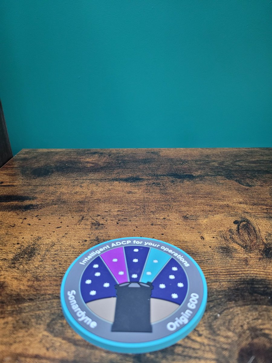 Matched the walls of my new home office to <a href="/sonardyne/">Sonardyne</a> colours. Wasn't intentional, but does mean the Origin ADCP coaster matches nicely