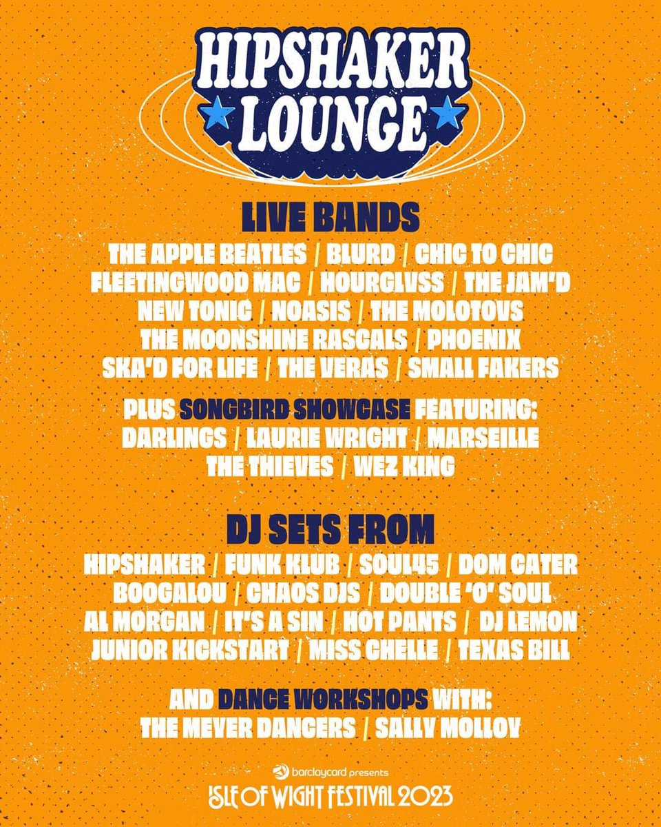 <a href="/CHAOSclub/">Chaos Nightclub</a> joining <a href="/HipshakerLounge/">Hipshaker Lounge</a> for the <a href="/IsleOfWightFest/">Isle of Wight Festival</a> ❤️🤘👍

Barclaycard presents the Isle of Wight Festival 2023
#BarclaycardxIOW
#IOW2023