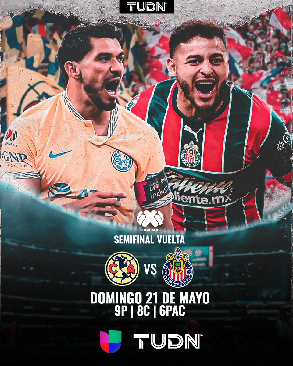 TUDNUSA's tweet photo. Una #LiguillaEnTUDN DE LUJO 💎

Sencillito: tenemos Clásico Nacional 😍 en Semifinales y todo se define en el Azteca 🏟️

📆 Domingo 21 de mayo
📺 @Univision y #TUDN https://t.co/IqPh1DAKcu