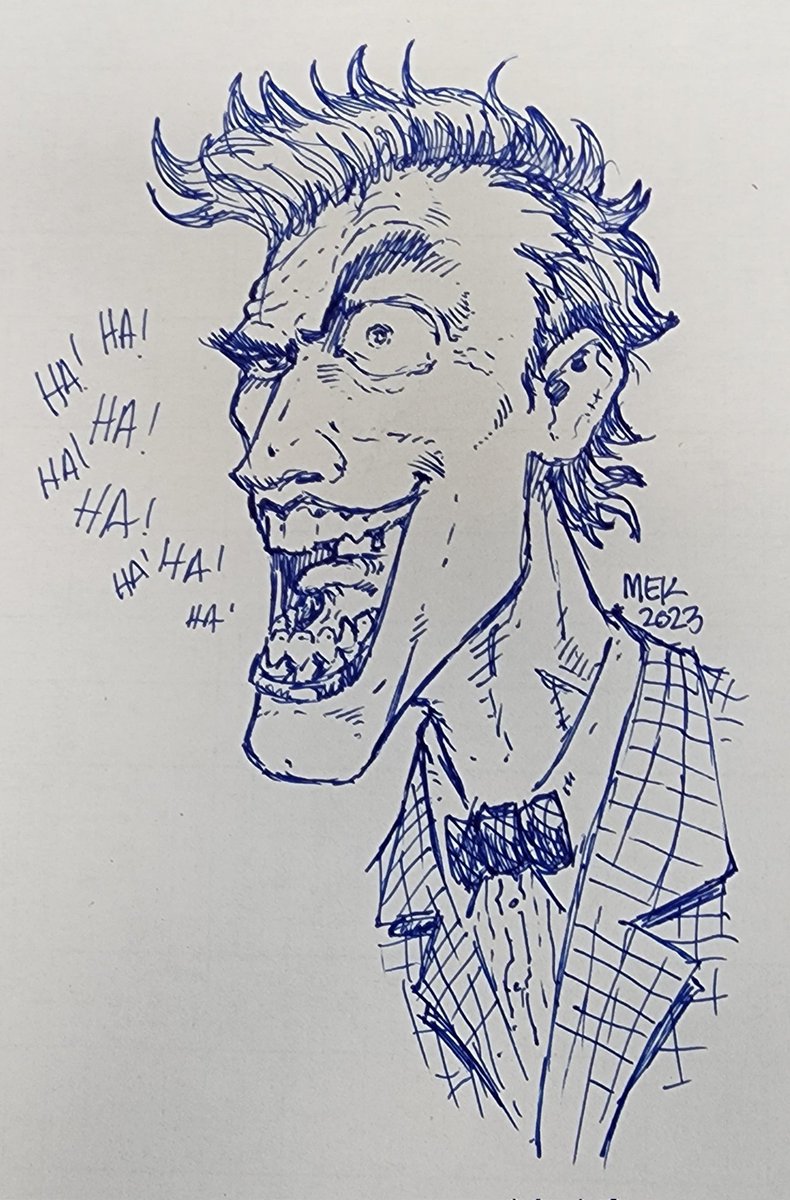 MEK71's tweet photo. Joker ink pen sketch.

#joker #dccomics #inkpen #sketch #fanart https://t.co/nQfDS5zyUG