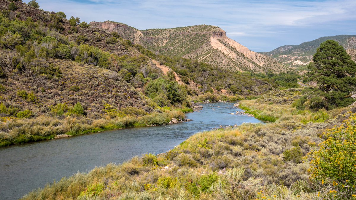 VisitUSAParks's tweet photo. Discover #RíoGrandedelNorteNationalMonument, NM—an untamed landscape shaped by the mighty Rio Grande River. Explore diverse habitats: deep gorges &amp; rolling hills adorned with sagebrush and juniper. Encounter elk, bighorn sheep, golden eagles, and uncover ancient human history. https://t.co/TEMAjU8dBS