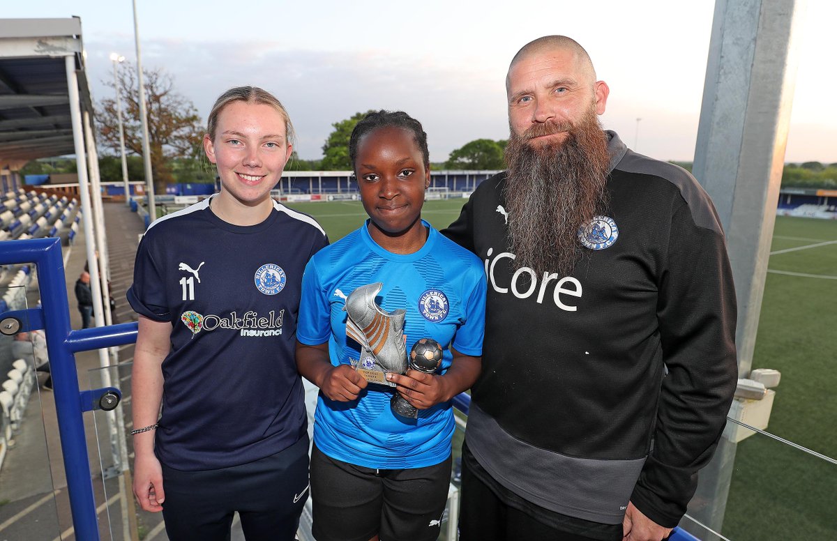 BTFC_HUB's tweet photo. Our photographer @NickyHayesPhoto was on hand at @BTFCWomen @BTFCG U13s Blues presentation evening at New Lodge tonight. Manager Gavin along with 1st team star @_elisejennings handed out trophies for Golden Boot plus Players and Managers Player of the Year winners. #BTFCGirls https://t.co/n0opEhZCw3
