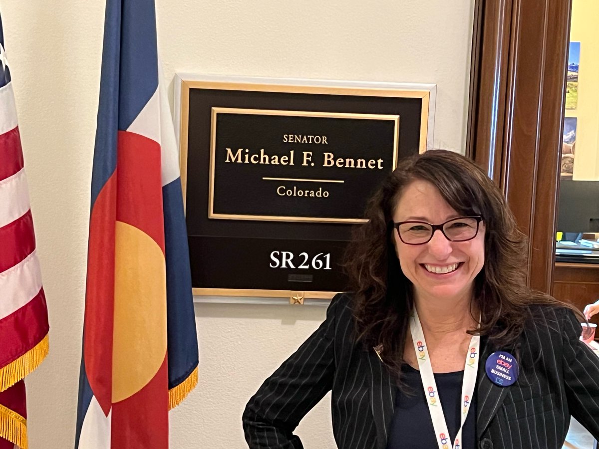 ebaymainstreet's tweet photo. Many thanks to @SenatorBennet staff for meeting with Shari Smith of Shari Sells as part of eBay's #DCFlyIn23! We are grateful for all your work to #ProtectSmallBiz. https://t.co/IIruC5jviq