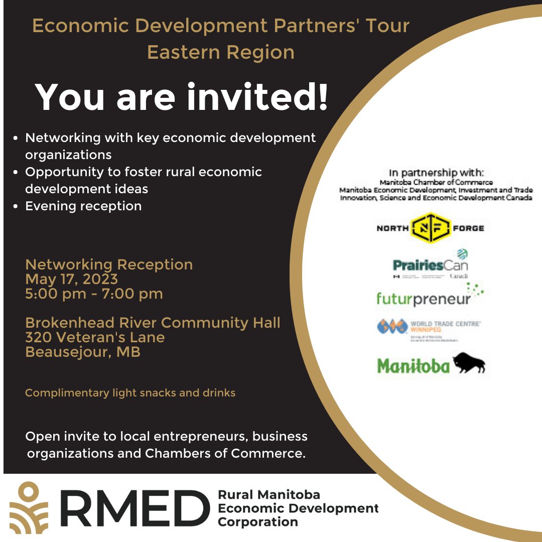RMED & Partners' are excited to see you all in Beausejour tomorrow!
Last call to register: conta.cc/41Isf9w